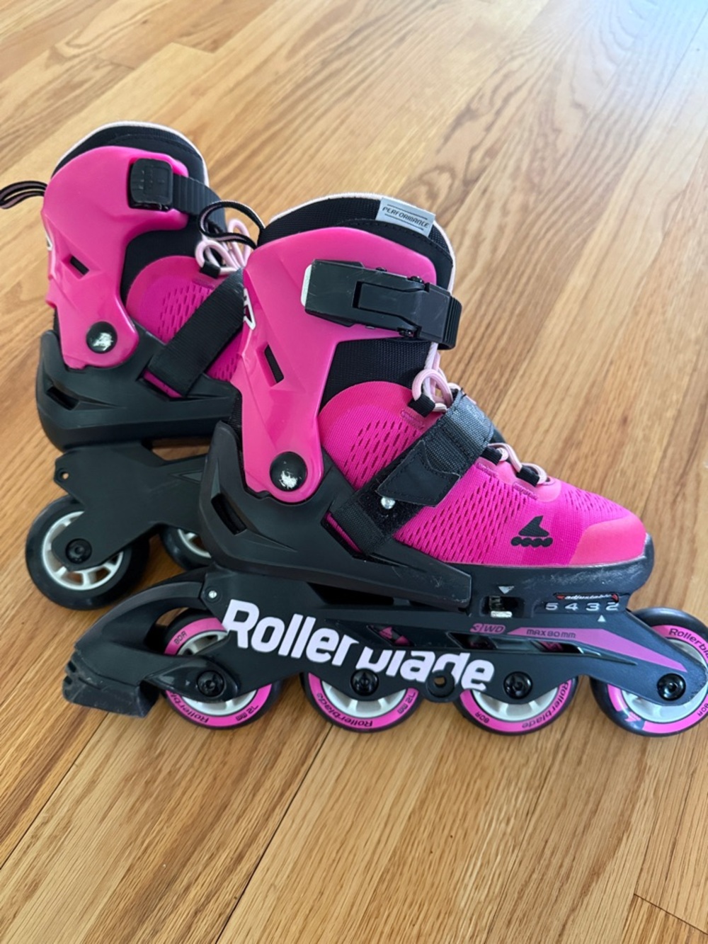 Rollerblade Kids Adjustable Inline Skates in Bright Pink